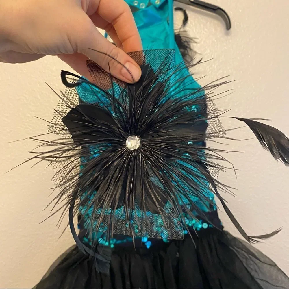 WEISSMAN Dance costume ballet feather Kelly green tutu U Got The Look 10488 SA